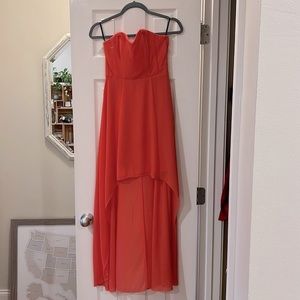 Coral High Low Dress